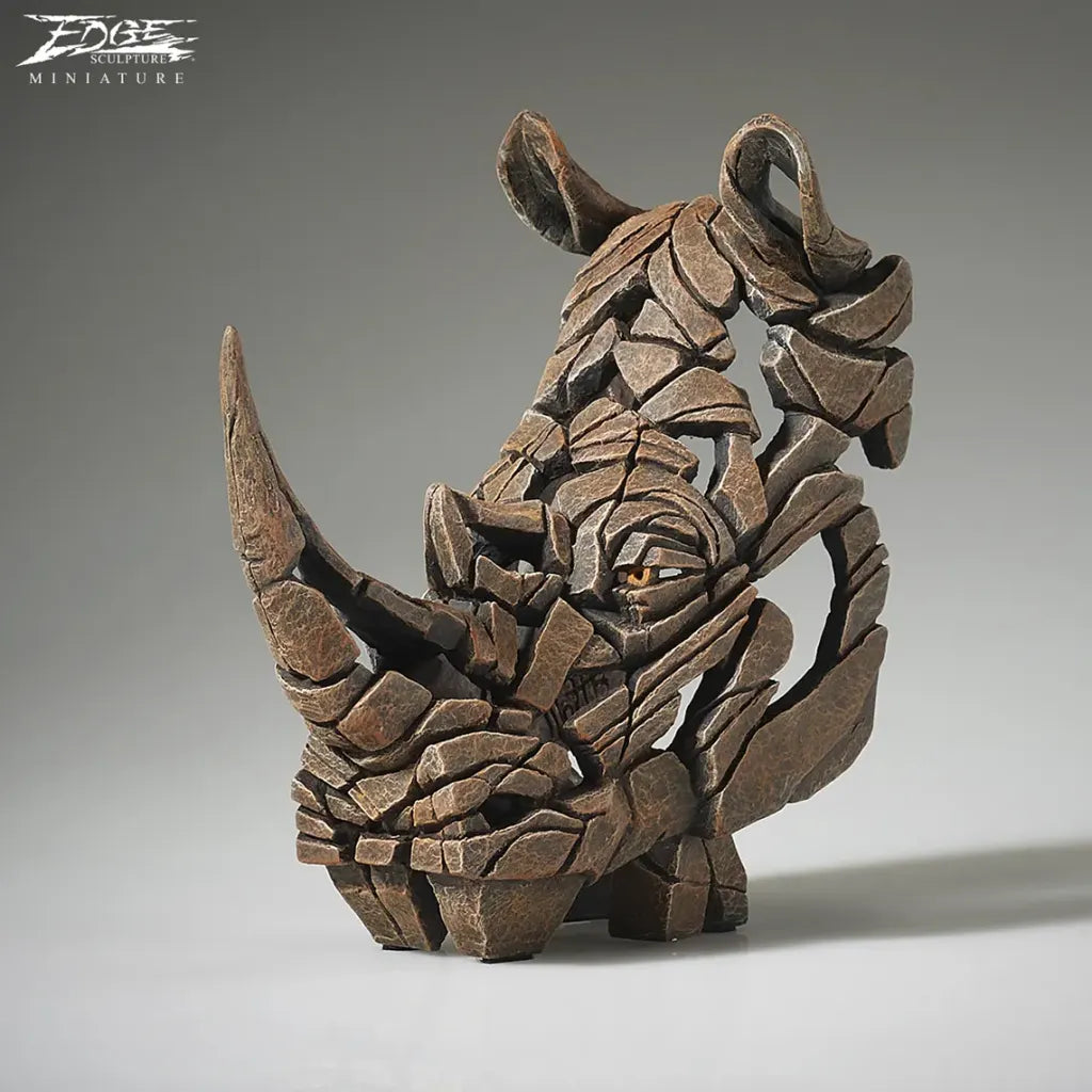 Edge Sculpture Miniature Rhinoceros Bust by Matt Buckley