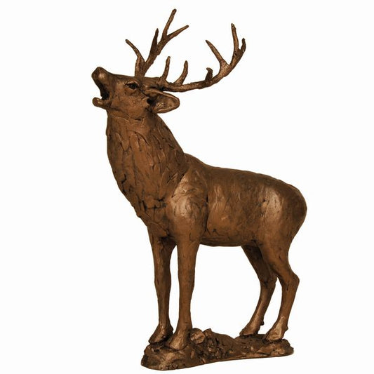 Stag Roaring Bronze Figurine by Thomas Meadows (Frith Sculpture)