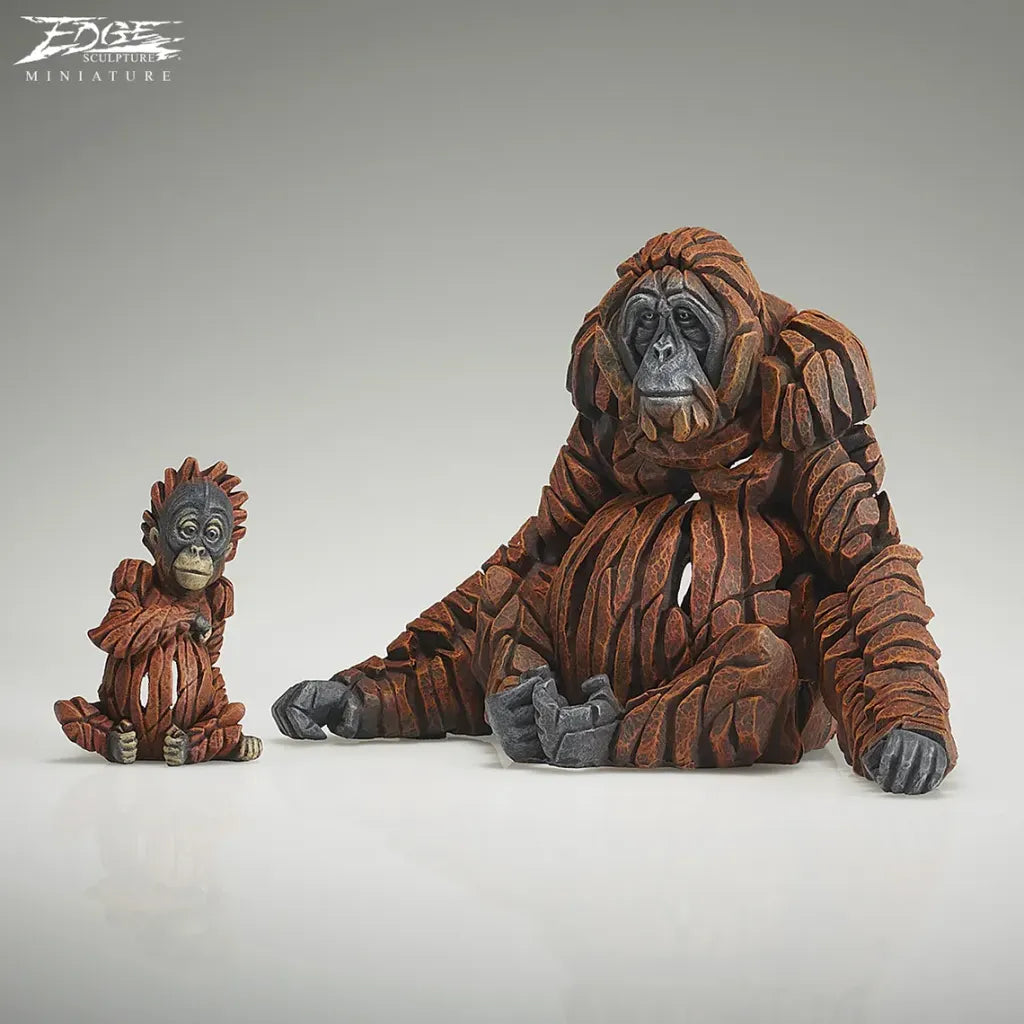 Edge Sculpture Miniature Orangutan with Baby (Set of 2) by Matt Buckley