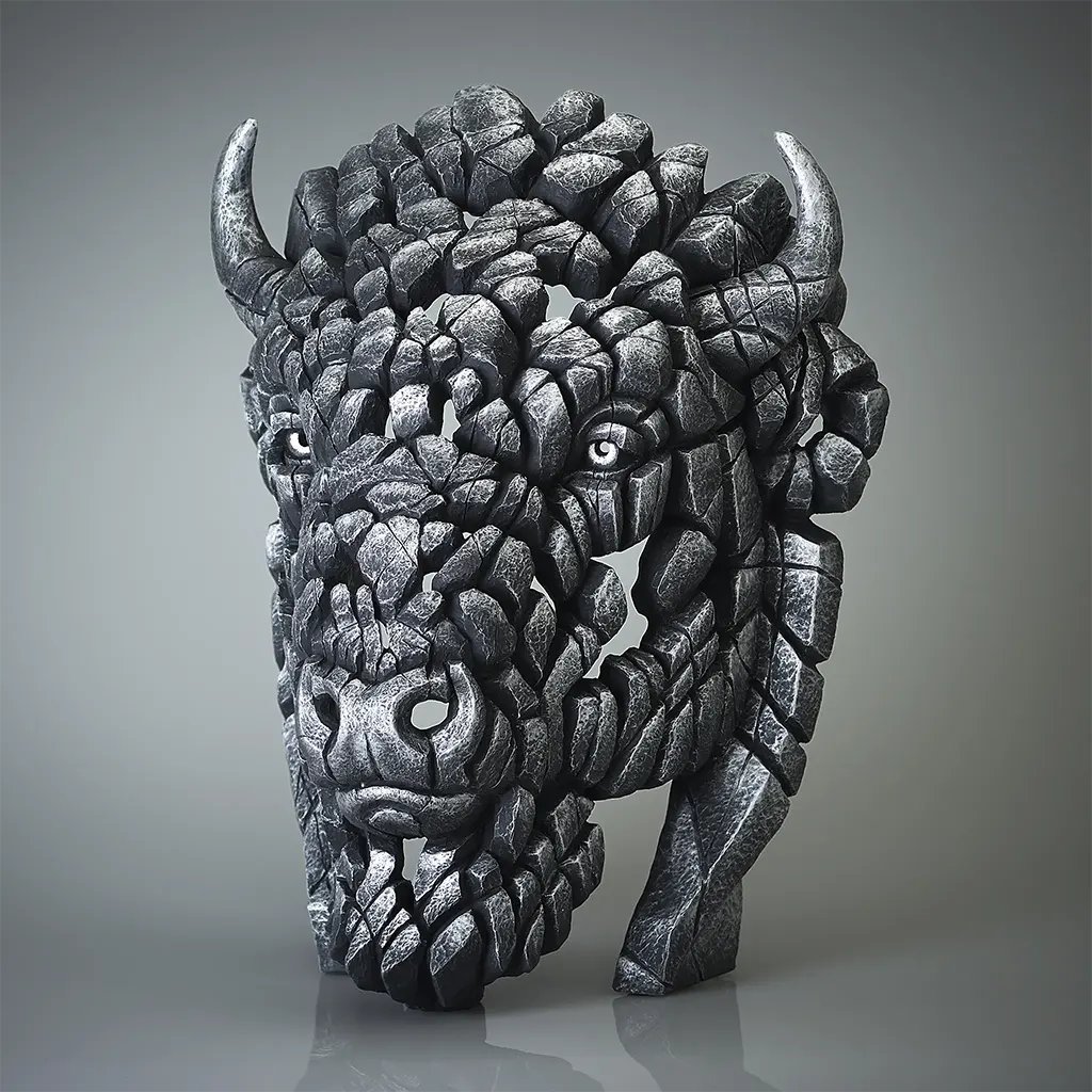 North American Buffalo / Bison Bust 'Manitou' (Silver) - Limited Edition 50 – Limited Edition by Matt Buckley