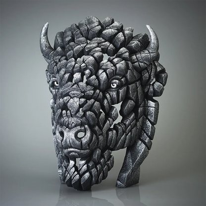 North American Buffalo / Bison Bust 'Manitou' (Silver) - Limited Edition 50 – Limited Edition by Matt Buckley