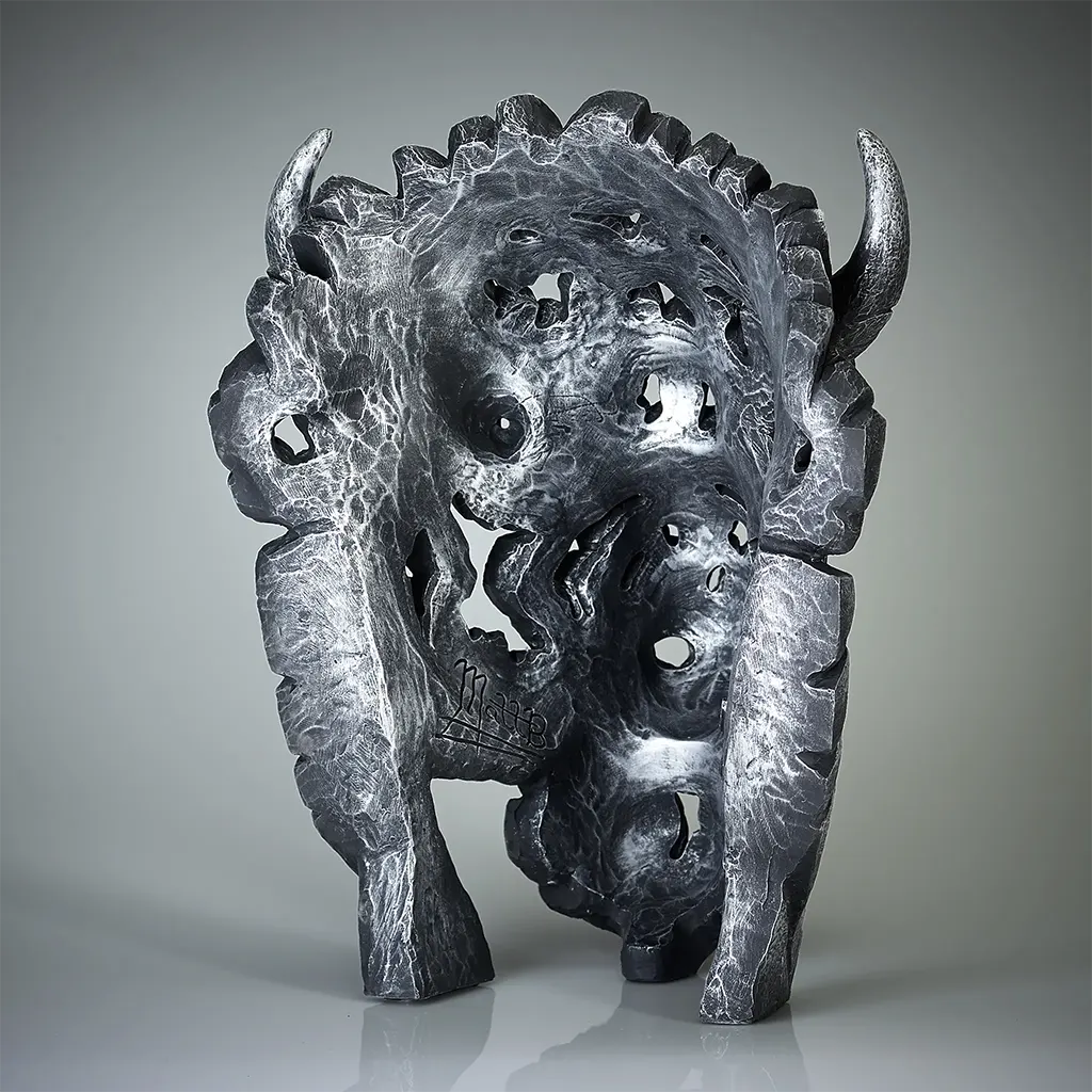 North American Buffalo / Bison Bust 'Manitou' (Silver) - Limited Edition 50 – Limited Edition by Matt Buckley