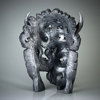 North American Buffalo / Bison Bust 'Manitou' (Silver) - Limited Edition 50 – Limited Edition by Matt Buckley