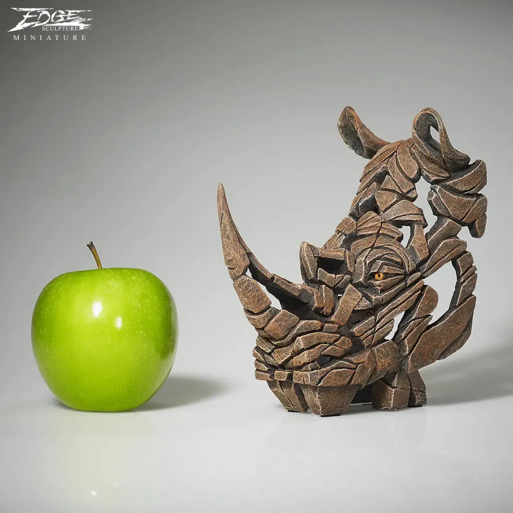 Edge Sculpture Miniature Rhinoceros Bust by Matt Buckley