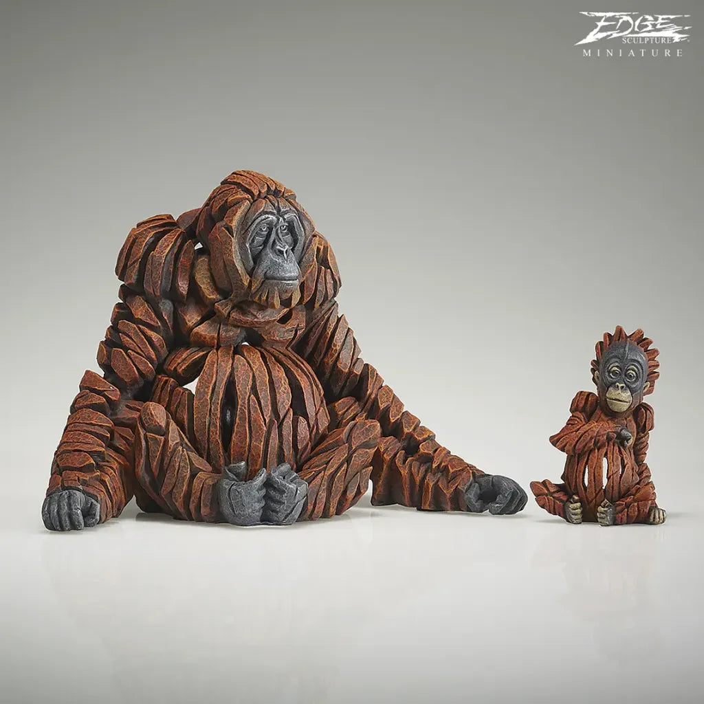 Edge Sculpture Miniature Orangutan with Baby (Set of 2) by Matt Buckley