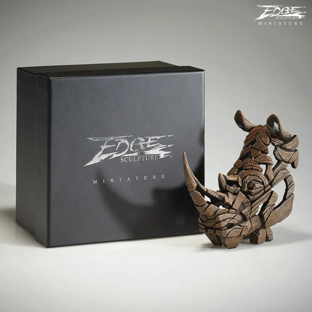 Edge Sculpture Miniature Rhinoceros Bust by Matt Buckley