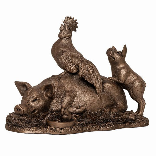 Down on the Farm Bronze Figurine by Guy Meadows (Frith Sculpture)