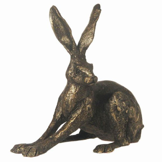 Hare Crouching Bronze Hare Figurine by Paul Jenkins (Frith Sculpture)
