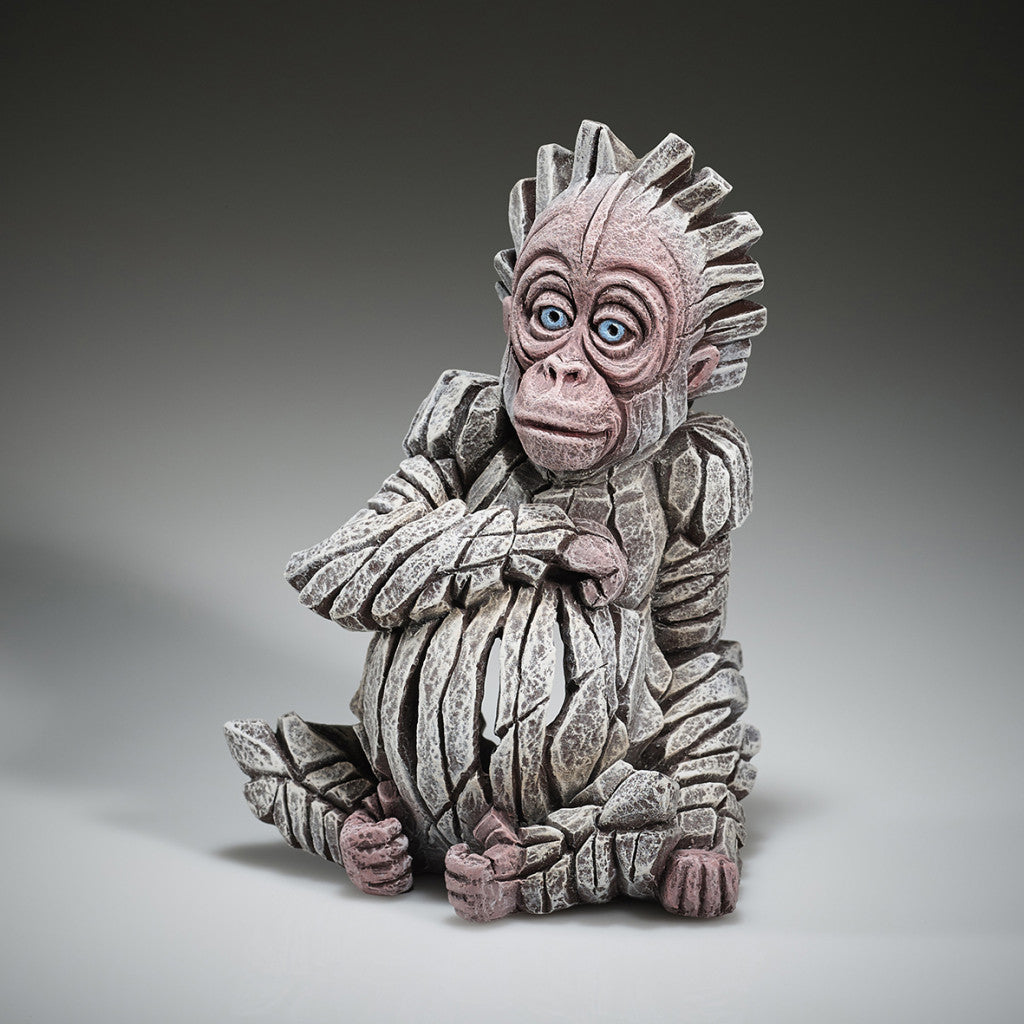 Edge Sculpture Baby Orangutan Alba White by Matt Buckley