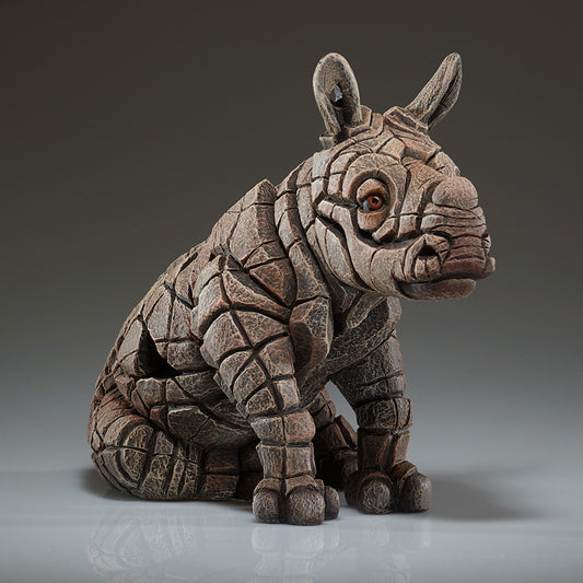 Edge Sculpture Rhinoceros Calf White by Matt Buckley