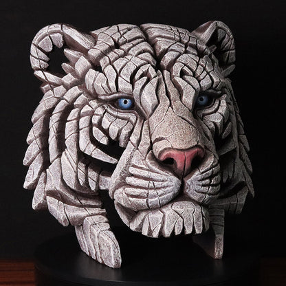 Edge Sculpture Tiger Bust White by Matt Buckley