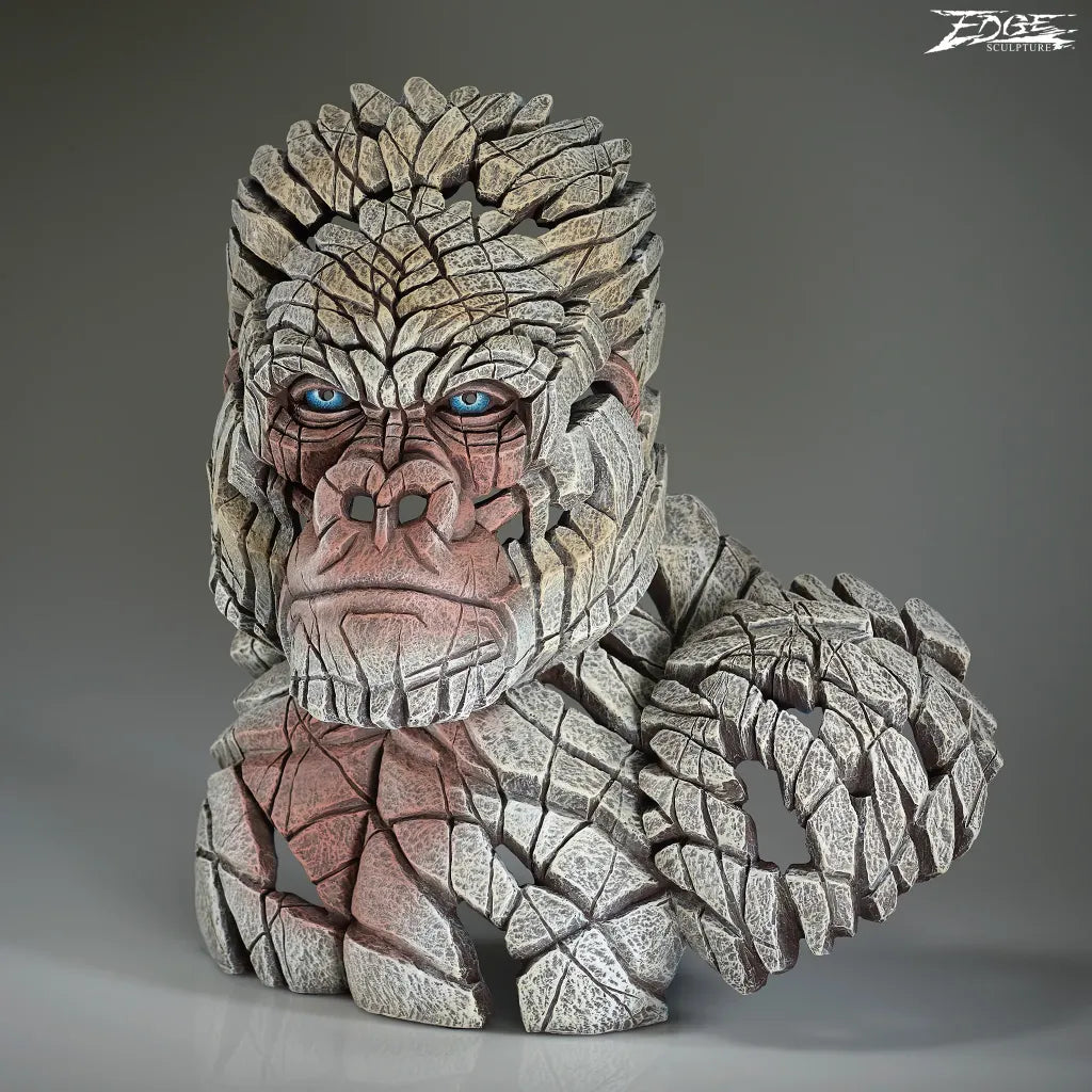 Edge Sculpture New Mountain Gorilla Bust (White) by Matt Buckley