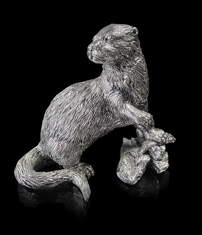 Lucky Catch Otter Sculpture by Keith Sherwin