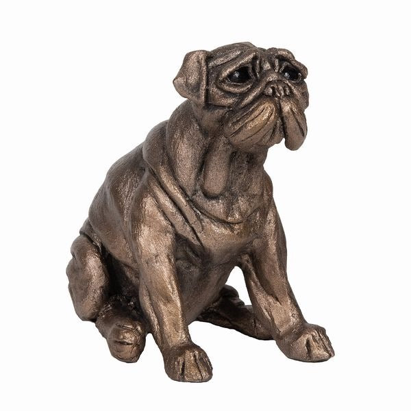 Arthur Pug Bronze Dog Figurine by Harriet Dunn (Frith MINIMA)