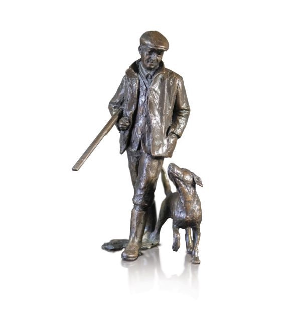 Close Company Bronze Dog & Master Figurine by Michael Simpson (Richard Cooper Bronze)
