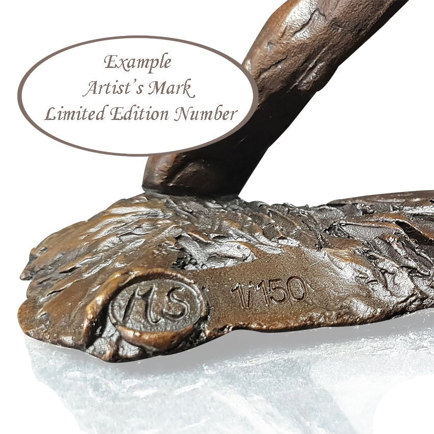 Close Company Bronze Dog & Master Figurine by Michael Simpson (Richard Cooper Bronze)