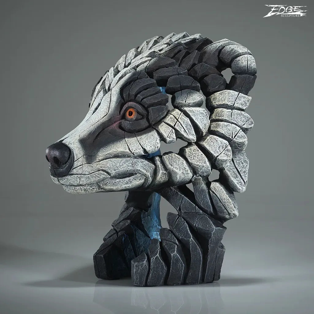 Edge Sculpture Badger Bust by Matt Buckley