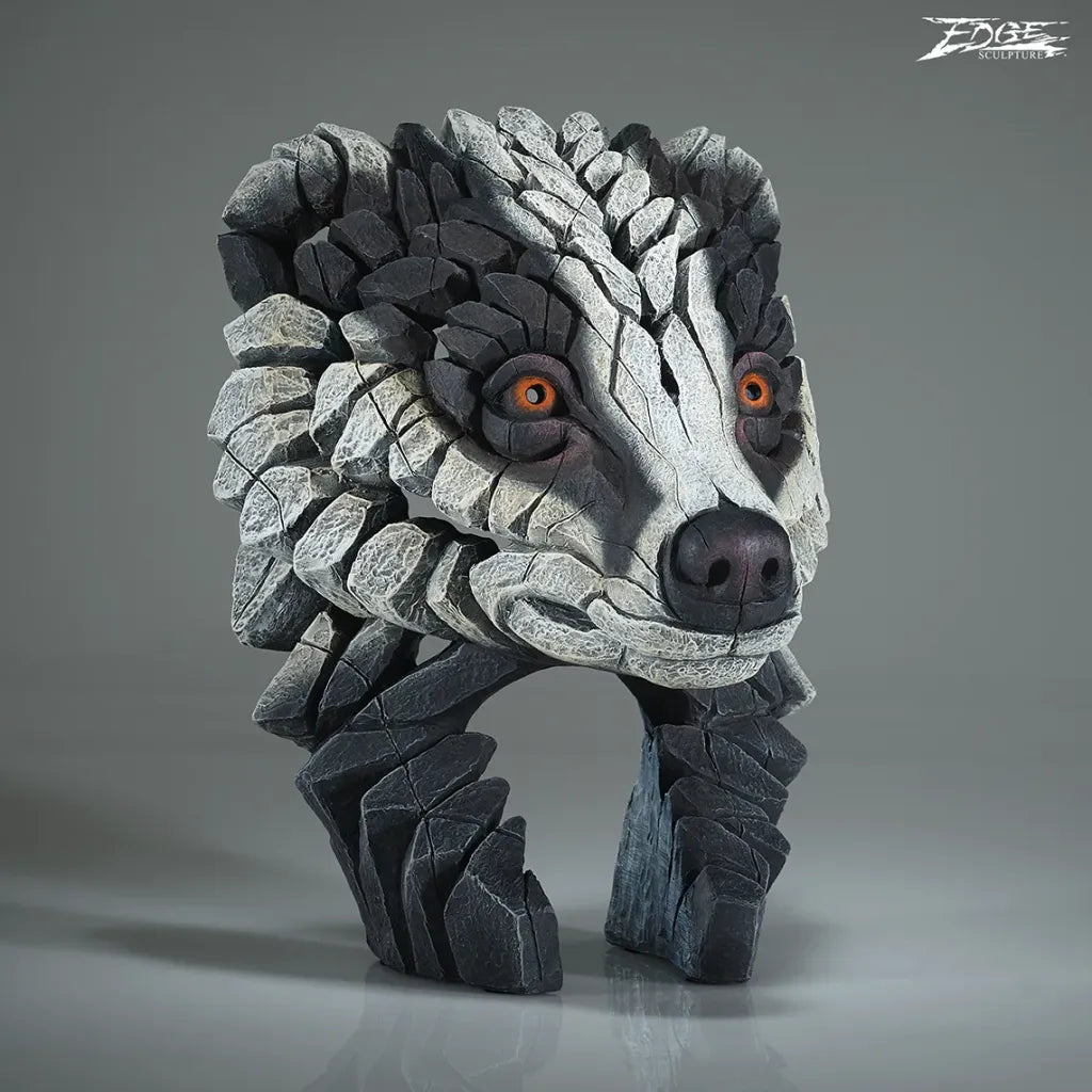 Edge Sculpture Badger Bust by Matt Buckley