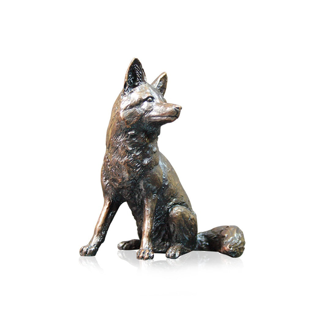 Fox Sitting Bronze Figurine by Keith Sherwin (Richard Cooper Bronze)