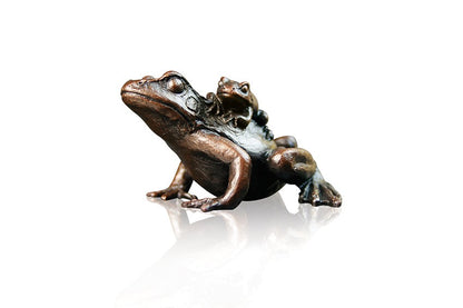Frog with Baby Bronze Figurine by Keith Sherwin (Richard Cooper Bronze)