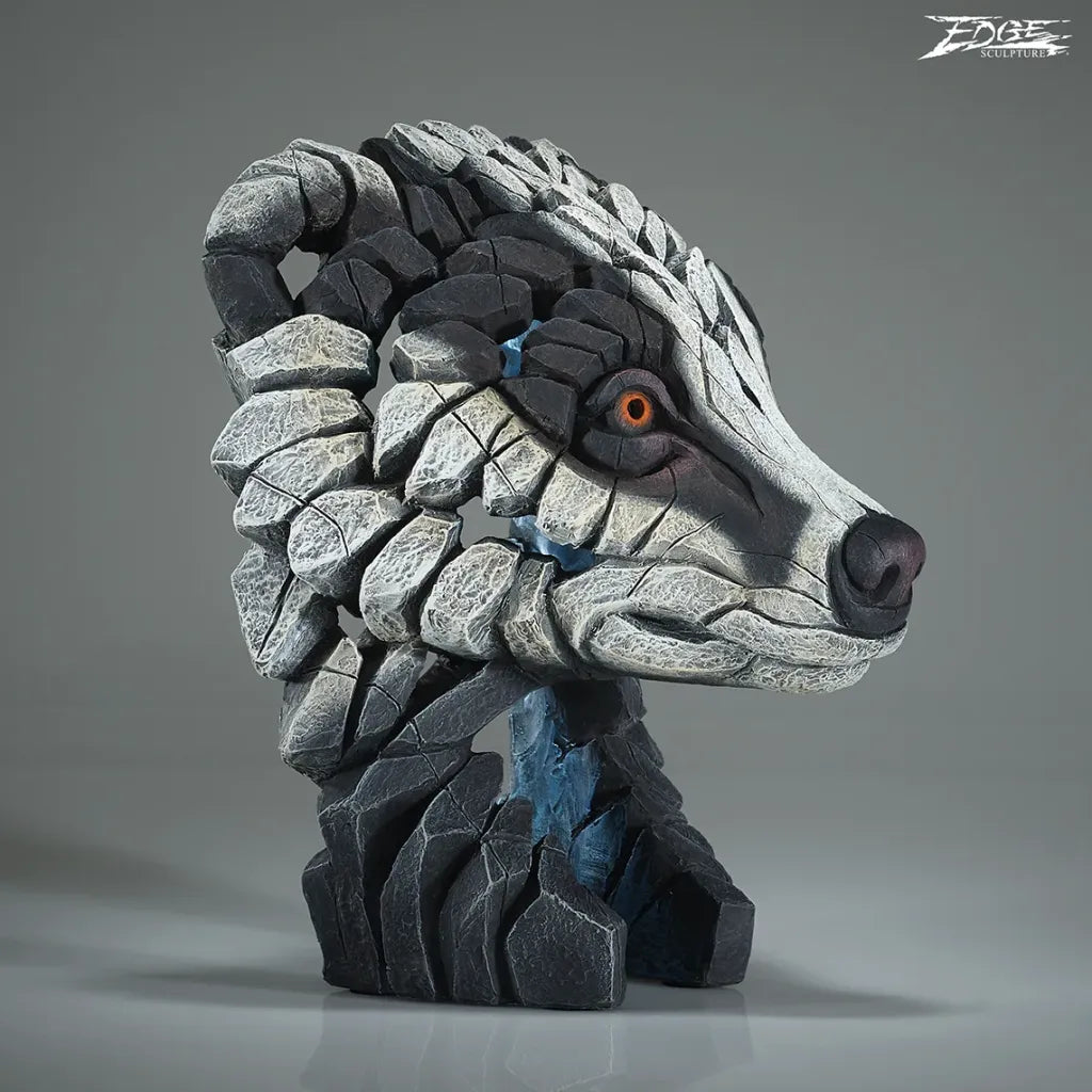 Edge Sculpture Badger Bust by Matt Buckley
