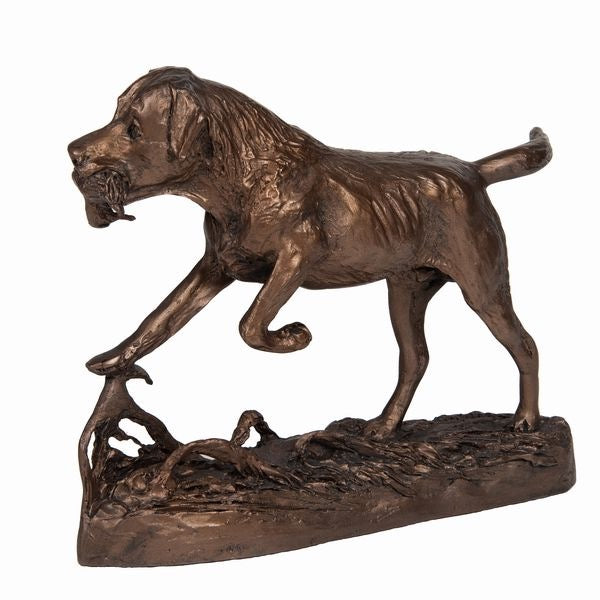 Gundog Retrieving Duck Bronze Dog Sculpture (Frith Sculpture)