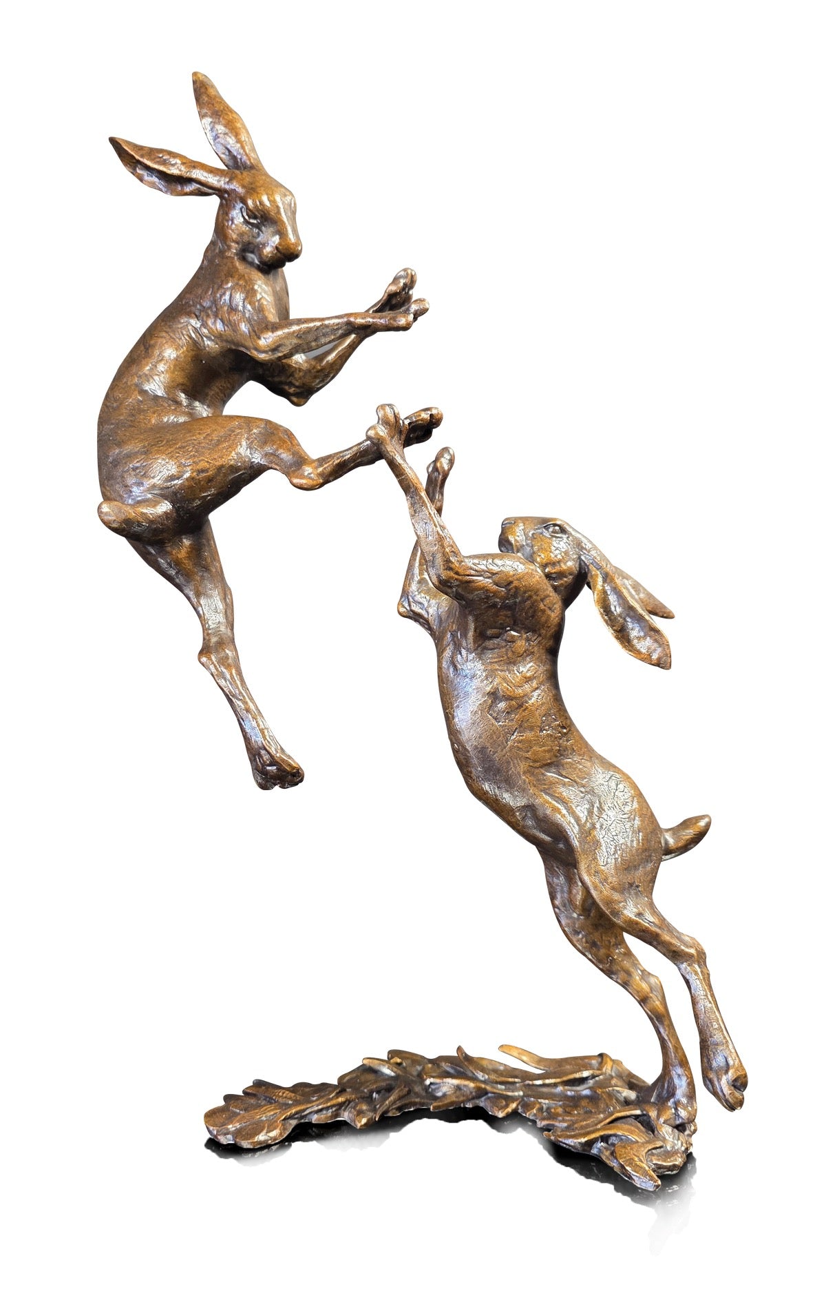 Large Hares Boxing Bronze Sculpture by Dean Kendrick