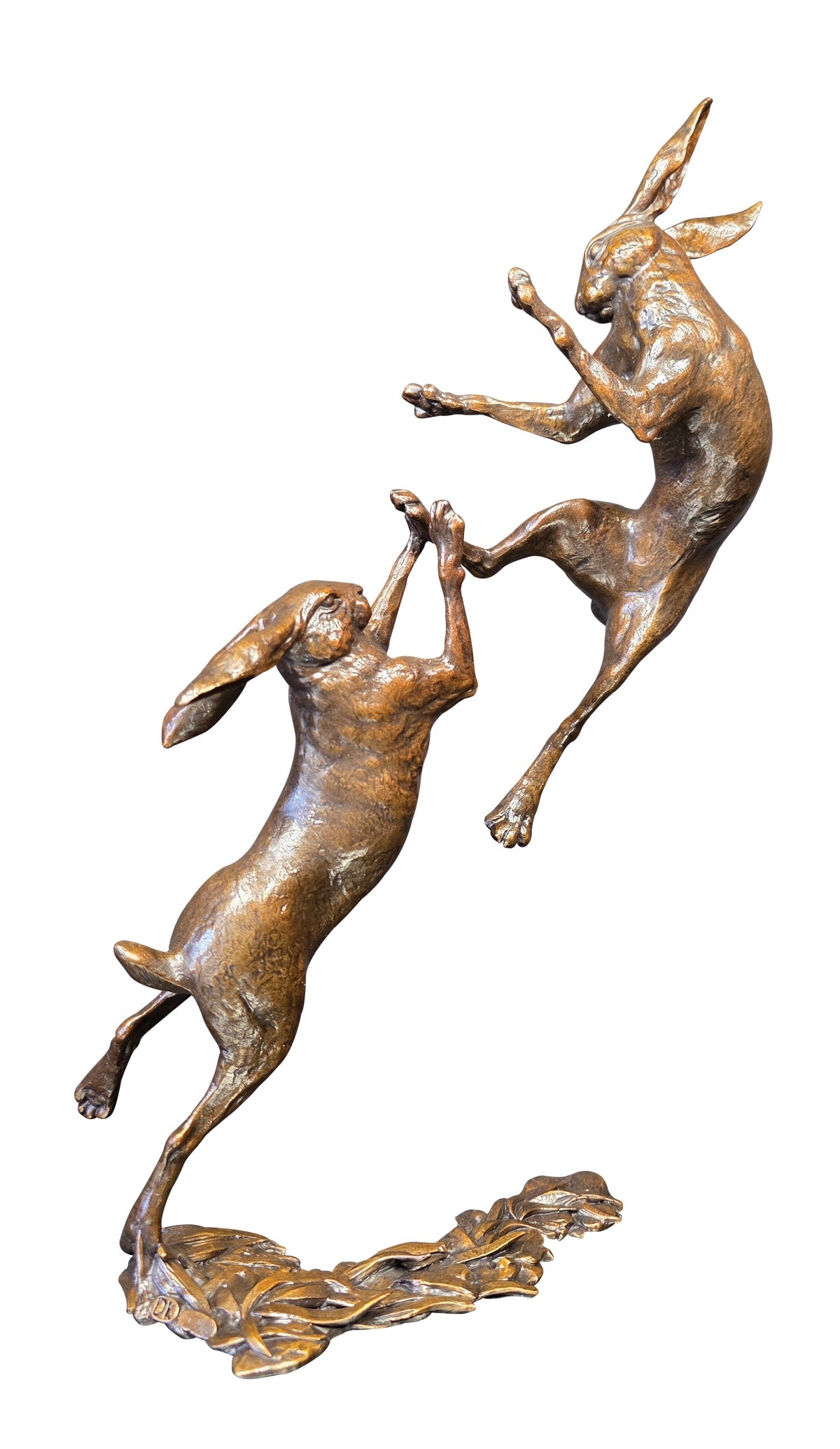 Large Hares Boxing Bronze Sculpture by Dean Kendrick