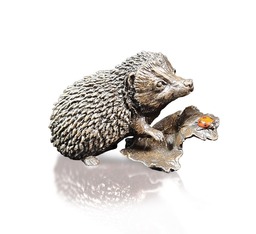 Hedgehog with Ladybird Bronze Sculpture by Keith Sherwin