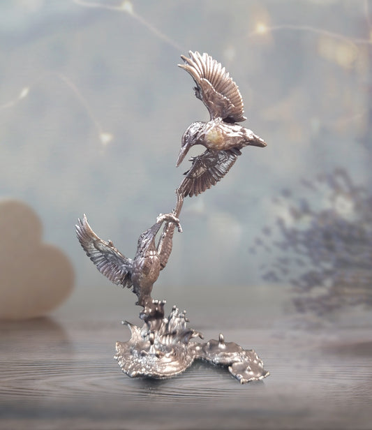 Butler & Peach Miniatures - Bronze Kingfisher Pair