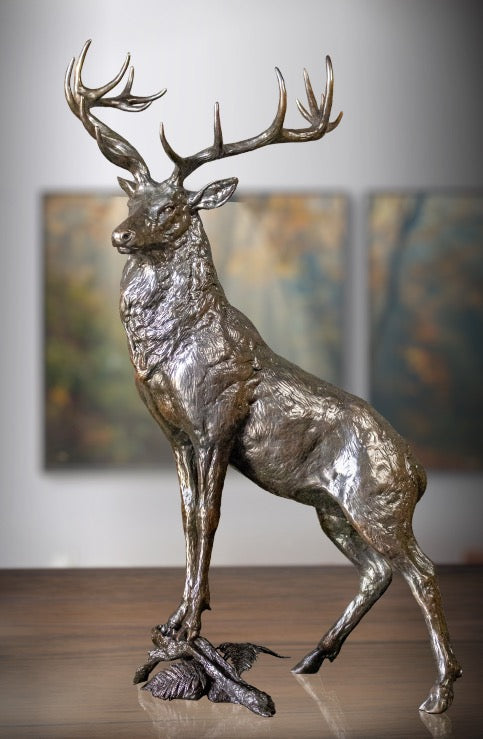 Majesty Bronze Stag Sculpture by Michael Simpson - Richard Cooper & Company Bronze