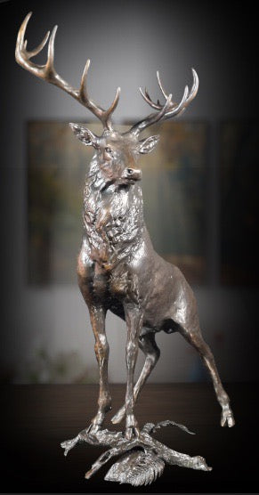 Majesty Bronze Stag Sculpture by Michael Simpson - Richard Cooper & Company Bronze