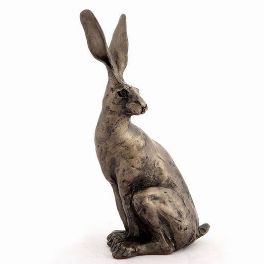 Small Sitting Hare Bronze Hare Figurine by Paul Jenkins (Frith Sculpture)
