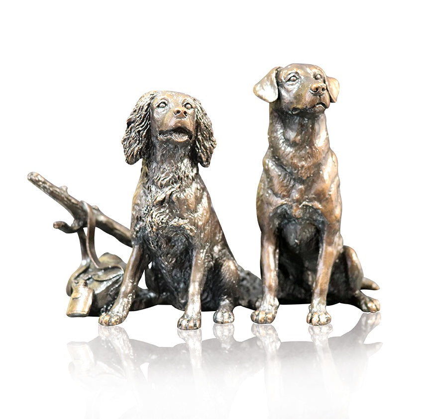 Springer Spaniel & Labrador Bronze Dog Figurine by Keith Sherwin (Limited Edition)