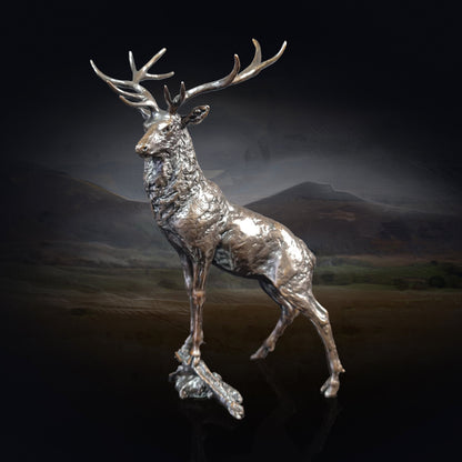 The Leader Bronze Stag Sculpture by Michael Simpson