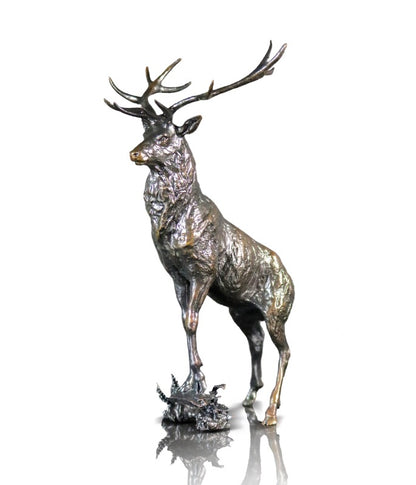 Solid Bronze Stag Figurine - Vantage Point by Michael Simpson (Limited Edition)