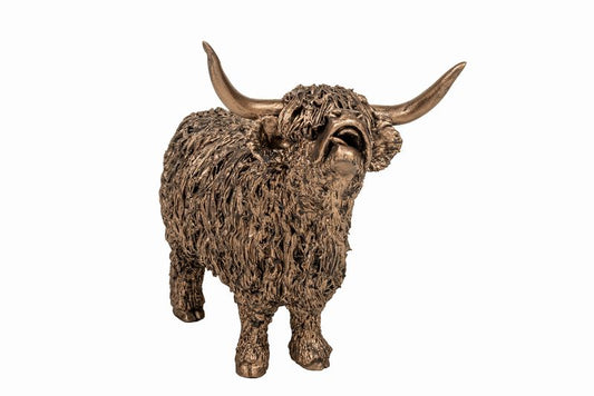 Highland Cow Mooing Bronze Sculpture by Veronica Ballan (Frith Sculpture)