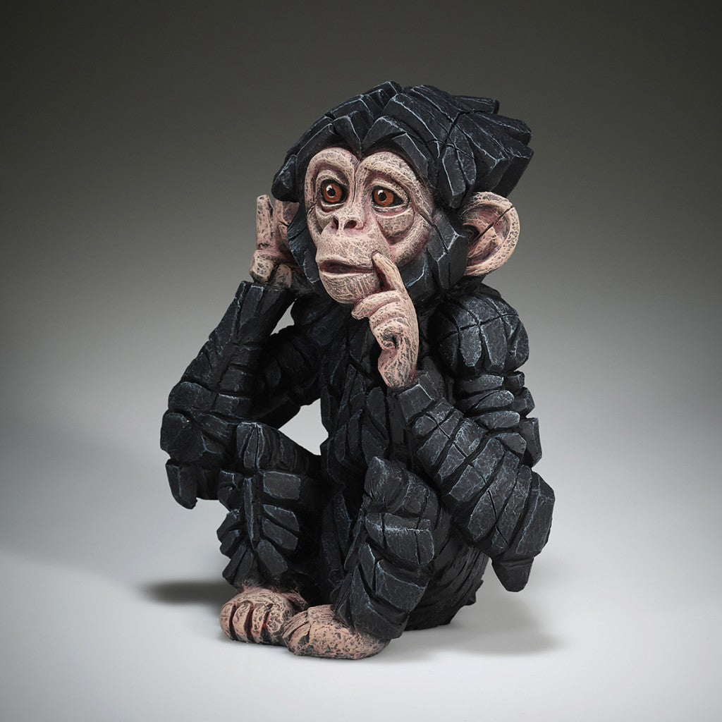 Edge Sculpture Baby Chimpanzee 'Hear no Evil' by Matt Buckley