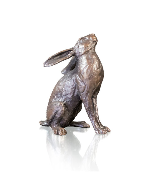 Medium Hare Moon Gazing Bronze Figurine by Michael Simpson (Limited Edition)