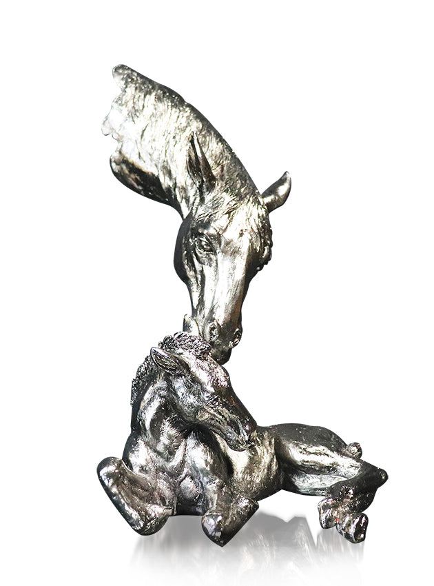 Pony & Foal Nickel Sculpture by Keith Sherwin for Richard Cooper Studio