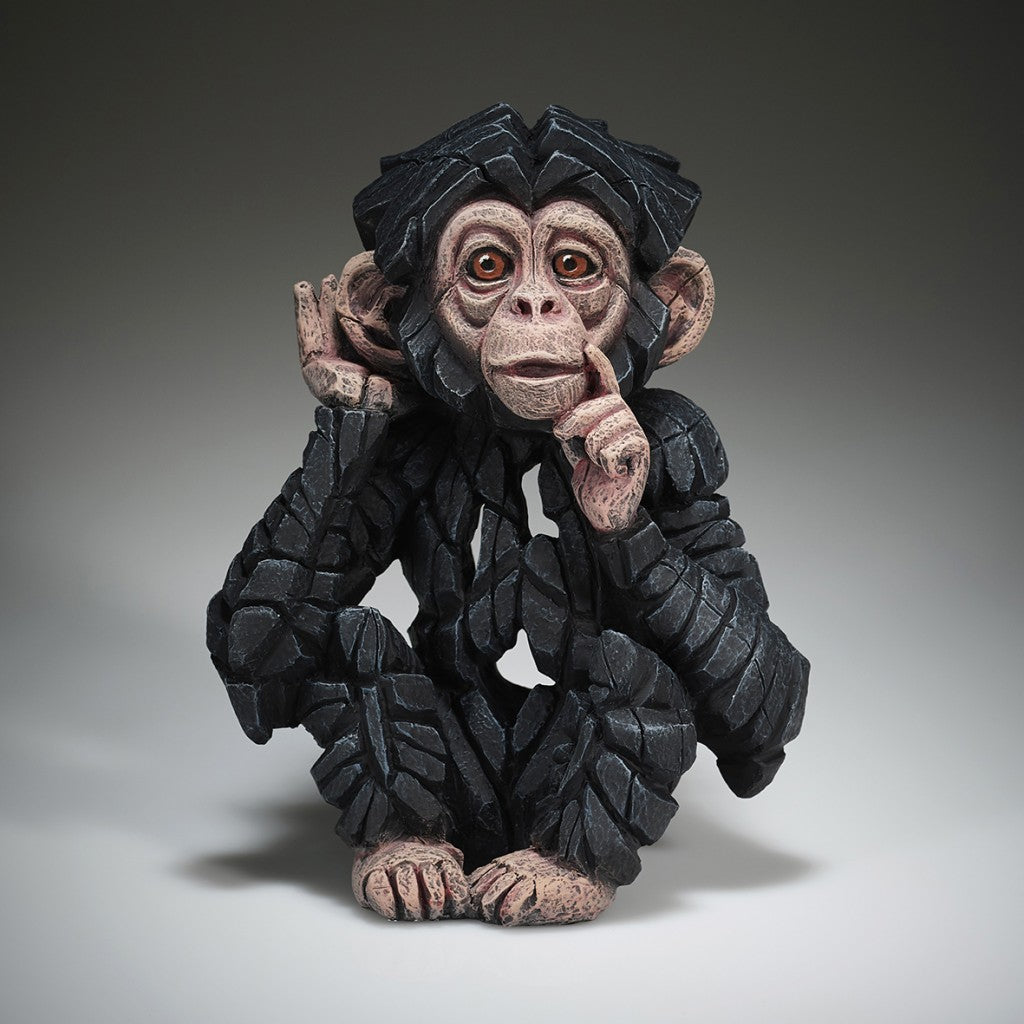 Edge Sculpture Baby Chimpanzee 'Hear no Evil' by Matt Buckley
