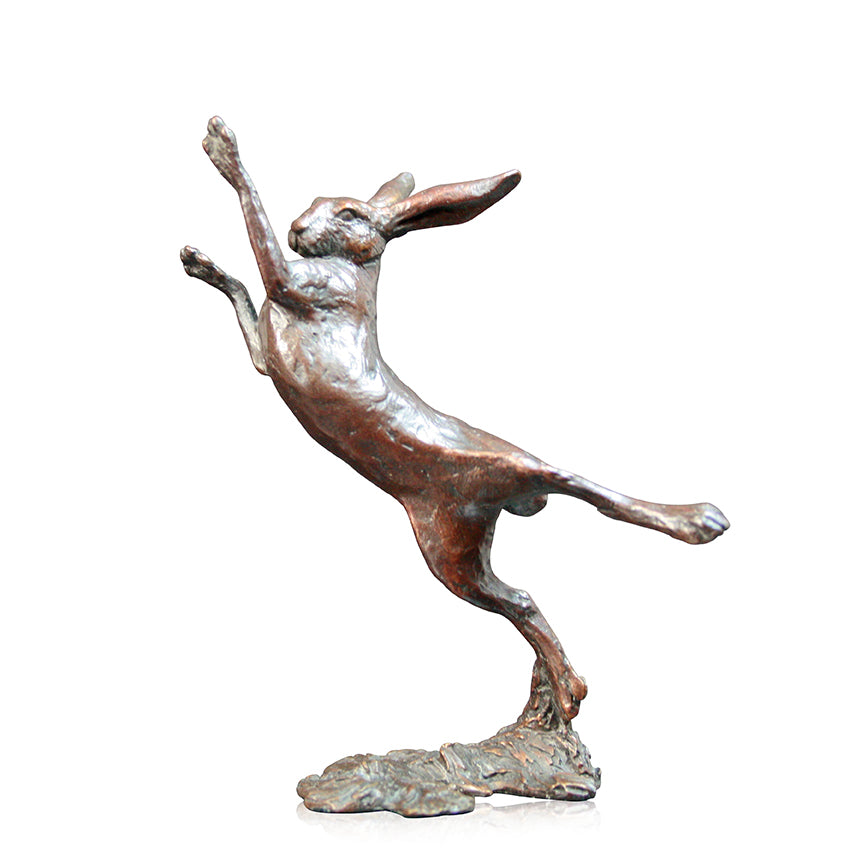 Small Hare Boxing Bronze Figurine by Michael Simpson (limited edition)