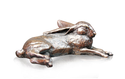 Richard Cooper Bronze World of Bronze Limited Edition Small Hare Lying by Michael Simpson