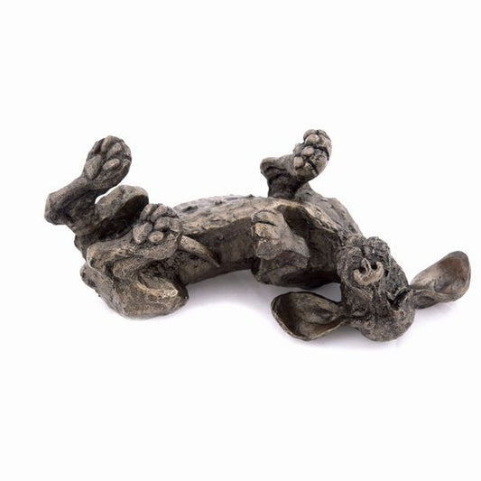 Amber - Please scratch my tummy Bronze Dog Figurine by Harriet Dunn (Frith Sculpture)