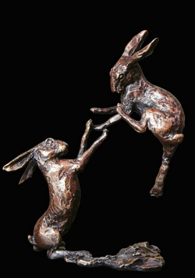 Butler & Peach Miniatures - Bronze Boxing Hares