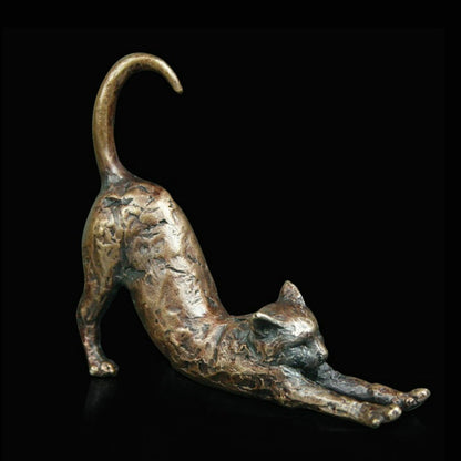 Butler & Peach Miniatures - Bronze Cat Stretching
