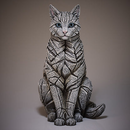 Edge Sculpture Cat Sitting - White