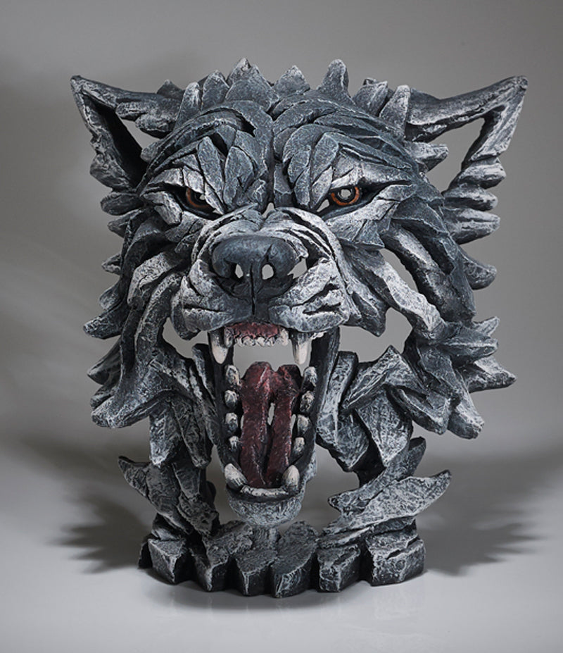 Edge Sculpture Wolf Bust - Grey by Matt Buckley
