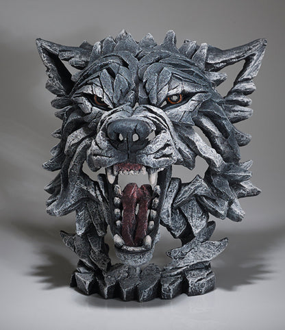 Edge Sculpture Wolf Bust - Grey by Matt Buckley