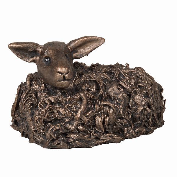 Swaledale Ewe sitting Bronze Figurine by Veronica Ballan (Frith Sculpture Minima)